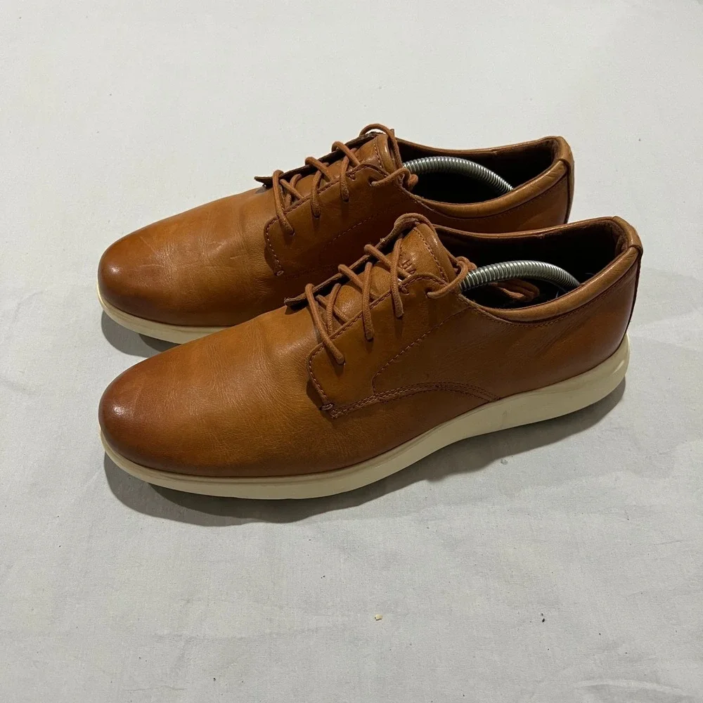 Cole Haan Mens British Tan Grand Plus Essex Leather Lace-Up Oxford Shoe Sz 10.5